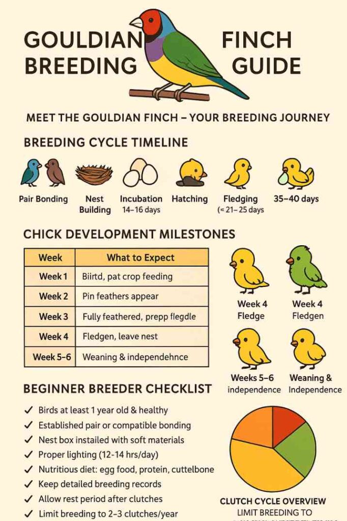 gouldian finch breeding cycle infographic