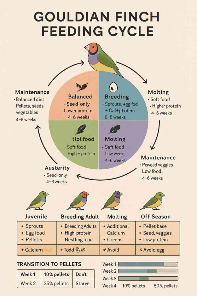 gouldian finch diet infographic