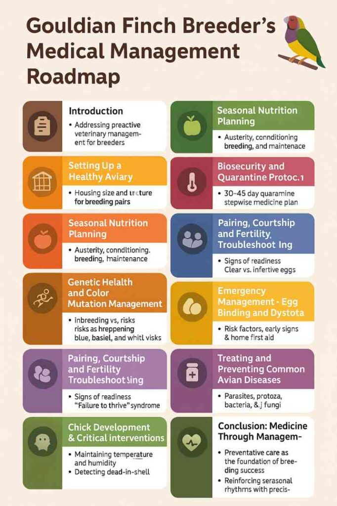 gouldian finch medicine course infographic